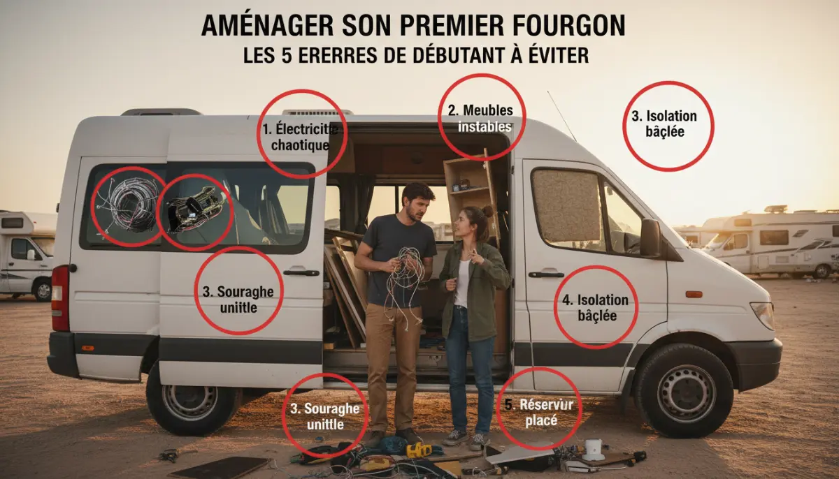 Aménager son premier fourgon : les 5 erreurs de débutant à éviter.
